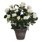 Artificial plant Rosebush White by Mica Decorations