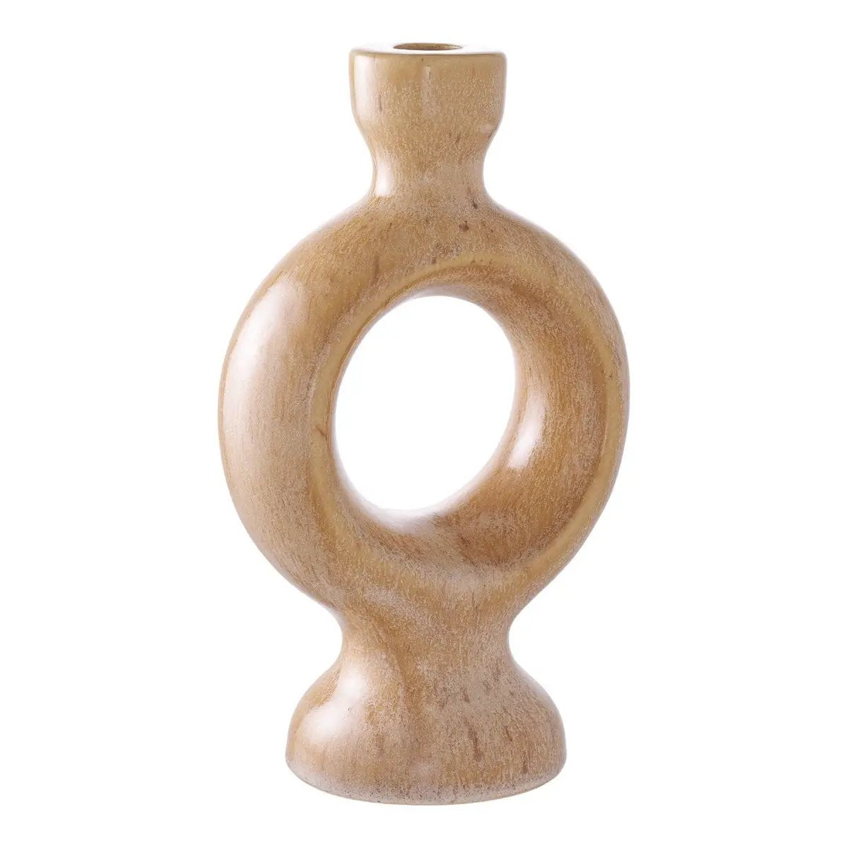Candle Holder - Brown, Ceramic, 13.5x8.8x23.5 cm by EMIRELLE