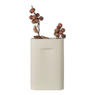 Vase - Vase in ceramic, grey, 16,5x6,5x26 cm by EMIRELLE