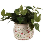 Blumentopf Ø 20x15 cm beige-rot Keramik Erdbeere, Blumentopf innen von Clayre & Eef.