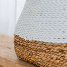Woven Storage Basket White – Boho Decorative Basket – Square Laundry Basket – Shelf Basket Made of Banana Fibre MAJALENGKA white (3 sizes) by Soeji