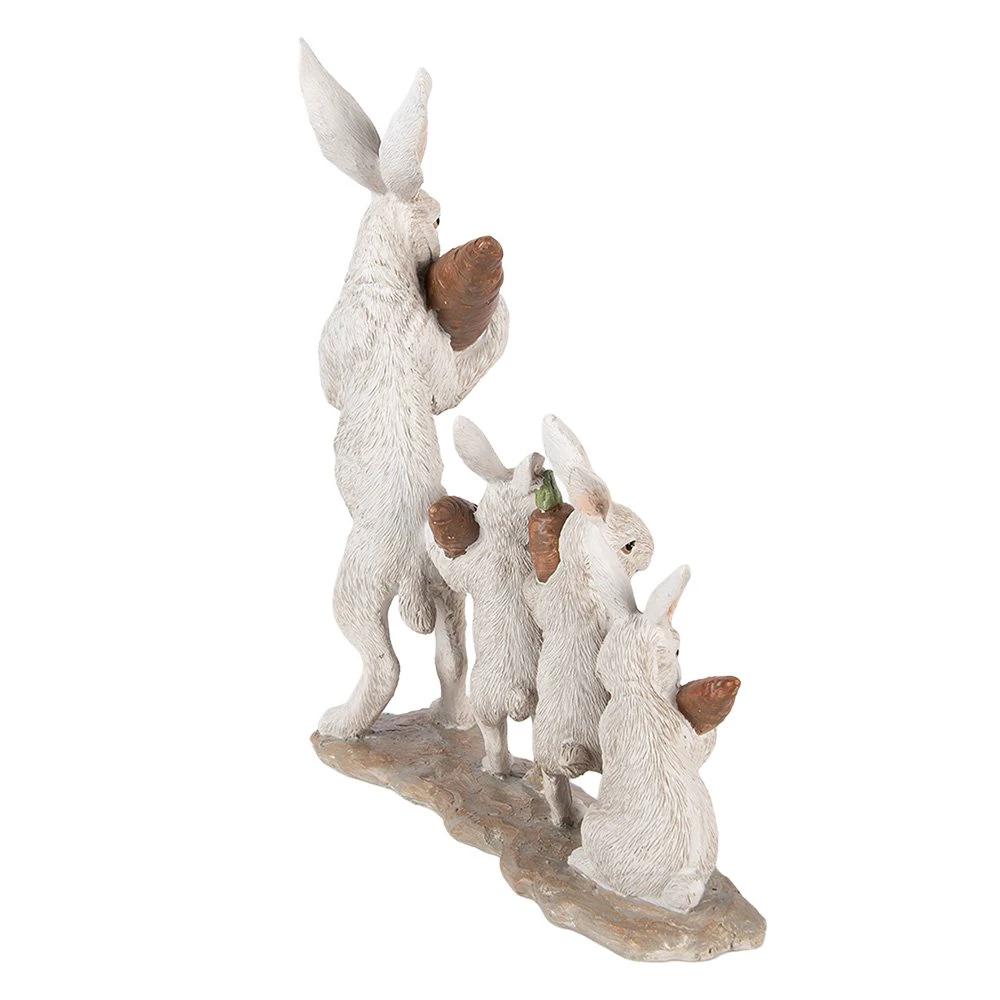 Decoration Statue Rabbit 34x13x33 cm Beige Plastic by Clayre & Eef.
