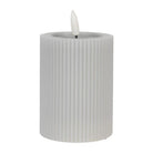 LED candle Ø 8x13 cm gray wax by Clayre & Eef.