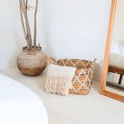 Boho Laundry Basket – Square Shelf Basket – Woven Storage Basket – Plant Basket – Decorative Basket Made of Banana Fibre GANDARIA (2 sizes) by Soeji