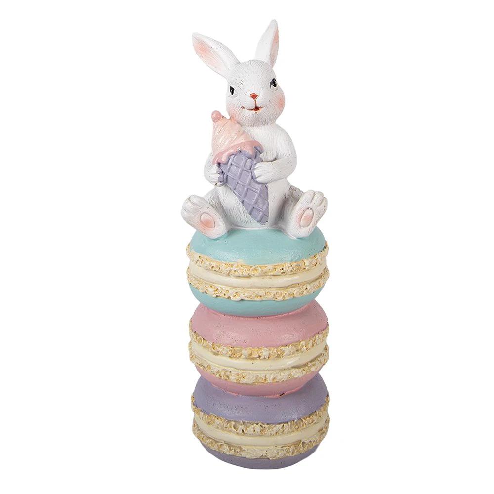 Decoration Statue Rabbit 7x7x20 cm White Plastic by Clayre & Eef.