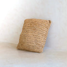 Boho Cushion Made of Raffia – 40x40 cm Decorative Woven Cushion – Sofa Cushion – Natural Beige Square Pillow Handmade from Raffia JIWA by Soeji