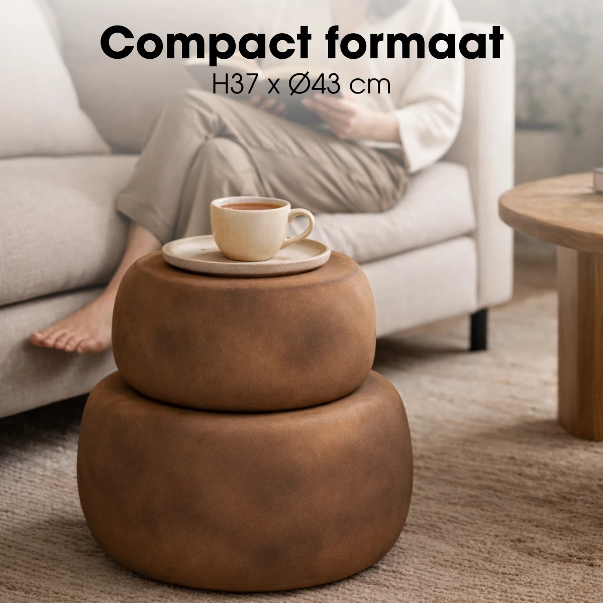 Side table Zea Brown by Mica Decorations