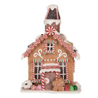 Gingerbread house with LED 13x13x19 cm brown plastic by Clayre & Eef.