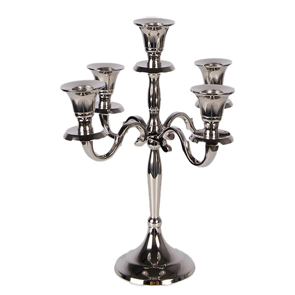 Candlestick 22x22x28 cm Silver-colored Aluminum by Clayre & Eef.
