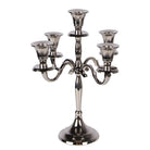 Candlestick 22x22x28 cm Silver-colored Aluminum by Clayre & Eef.