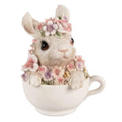 Rabbit statue 15 cm Gray Pink Polyresin statue decoration by Clayre & Eef.