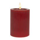 LED Kaars Ø 8x13 cm Rood Wax by Clayre & Eef.