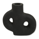 Vase Black Small Decorative Vase Hand Cast from Clay for Dried or Fresh Flowers LEMBAH by Soeji