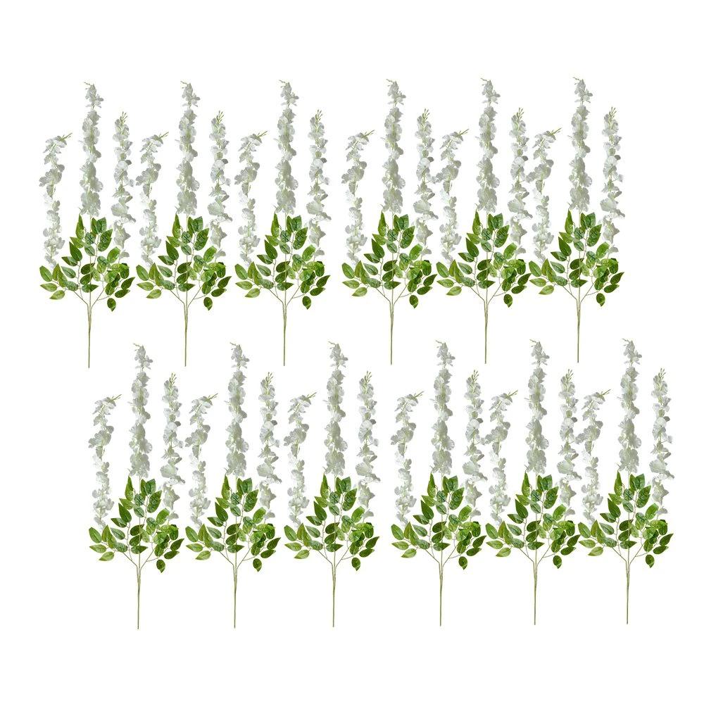 Artificial Flowers Set of 12 110 cm White Plastic by Clayre & Eef.