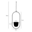 Flowerpot hanging inside Dexter Black by Mica Decorations