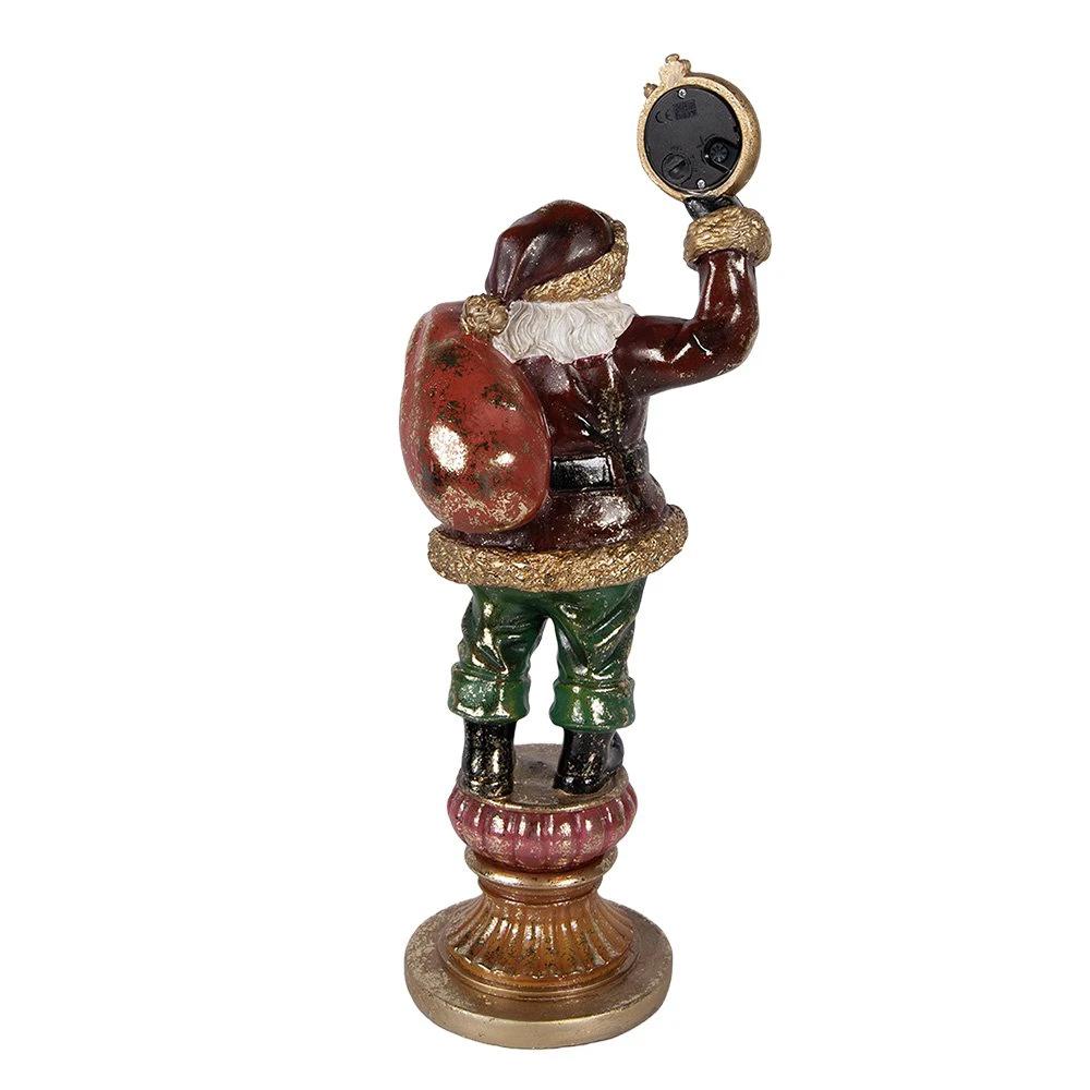 Christmas Decoration Statue Santa Claus 15x13x39 cm Red Plastic by Clayre & Eef.