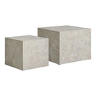 Prague Coffee Table Set - Beige, Marble Look, MDF, Decor Paper, Set of 2 by EMIRELLE