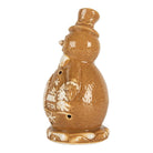 Christmas decoration Snowman 11x8x16 cm Brown Ceramic by Clayre & Eef.