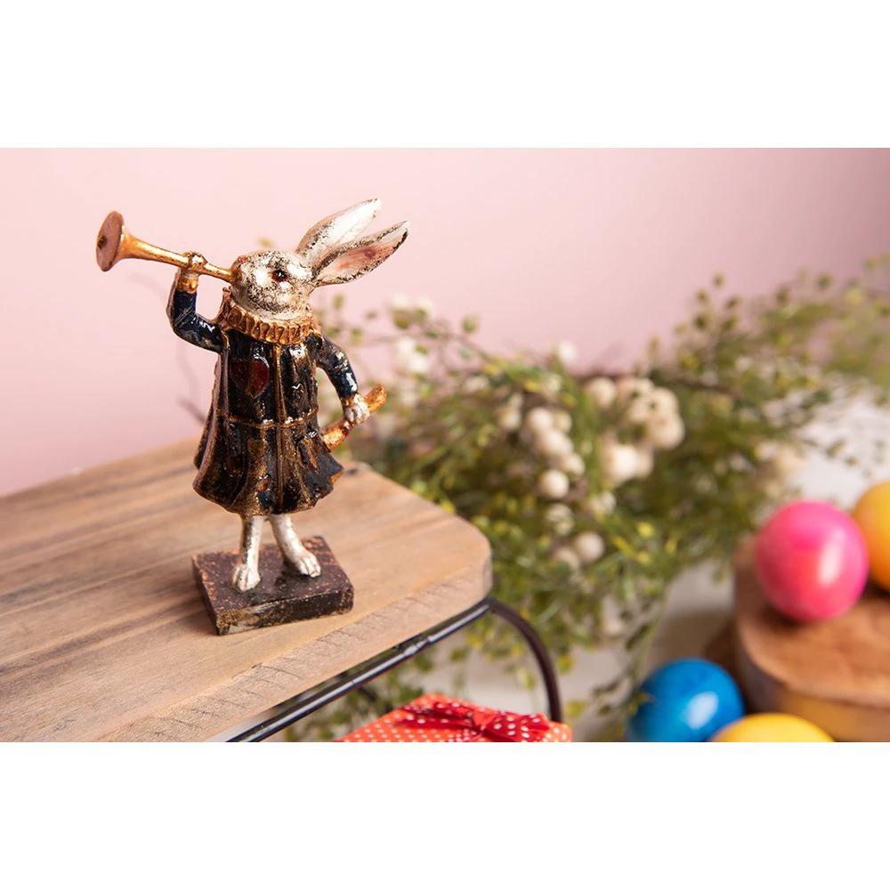 Image Rabbit 8x4x12 cm Black White Polyresin Home accessories by Clayre & Eef.