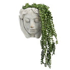 Bloempot Hoofd Ø 15x25 cm Grijs Steen Plantenpot by Clayre & Eef.
