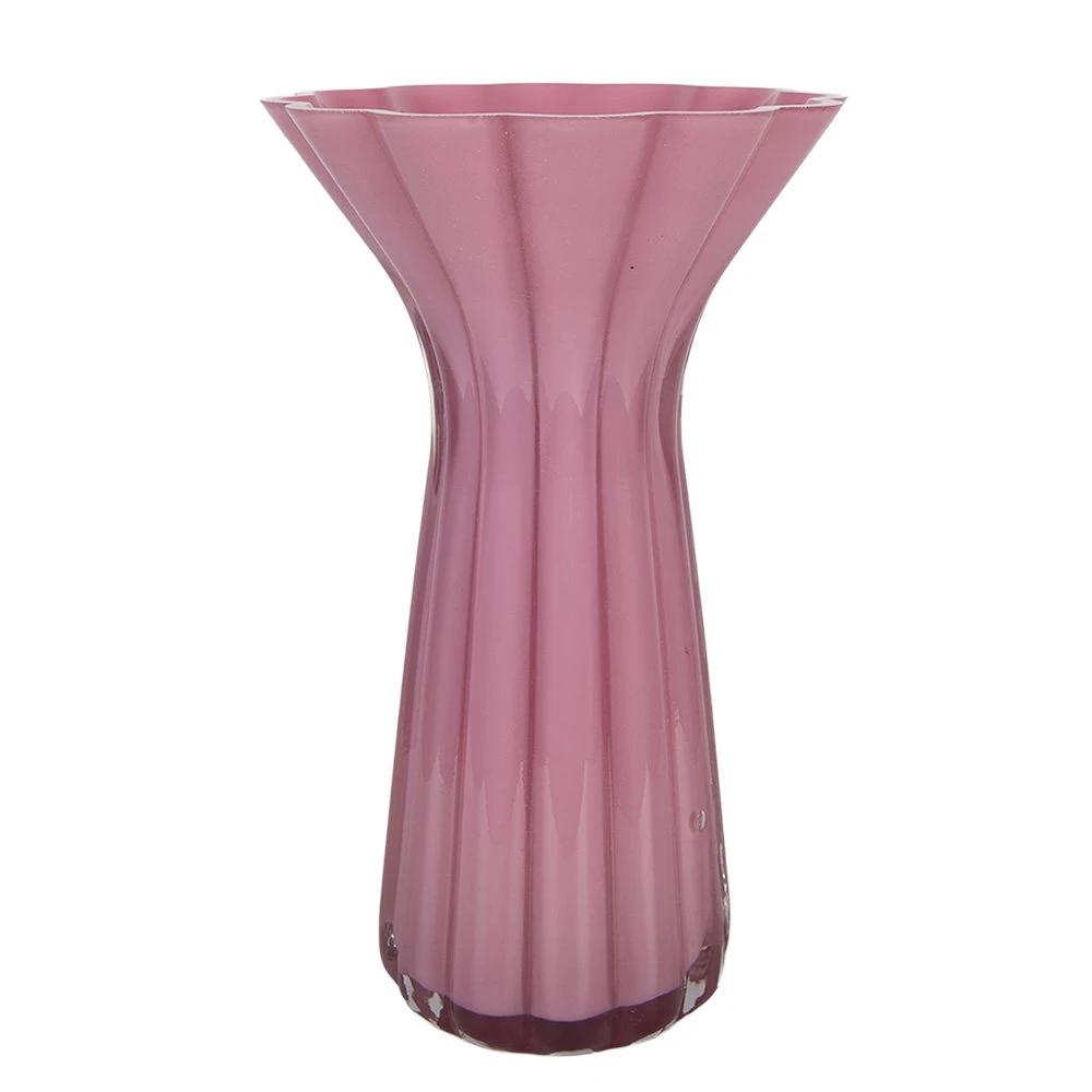Vase Ø 14x23 cm aus rosa Glas von Clayre & Eef.