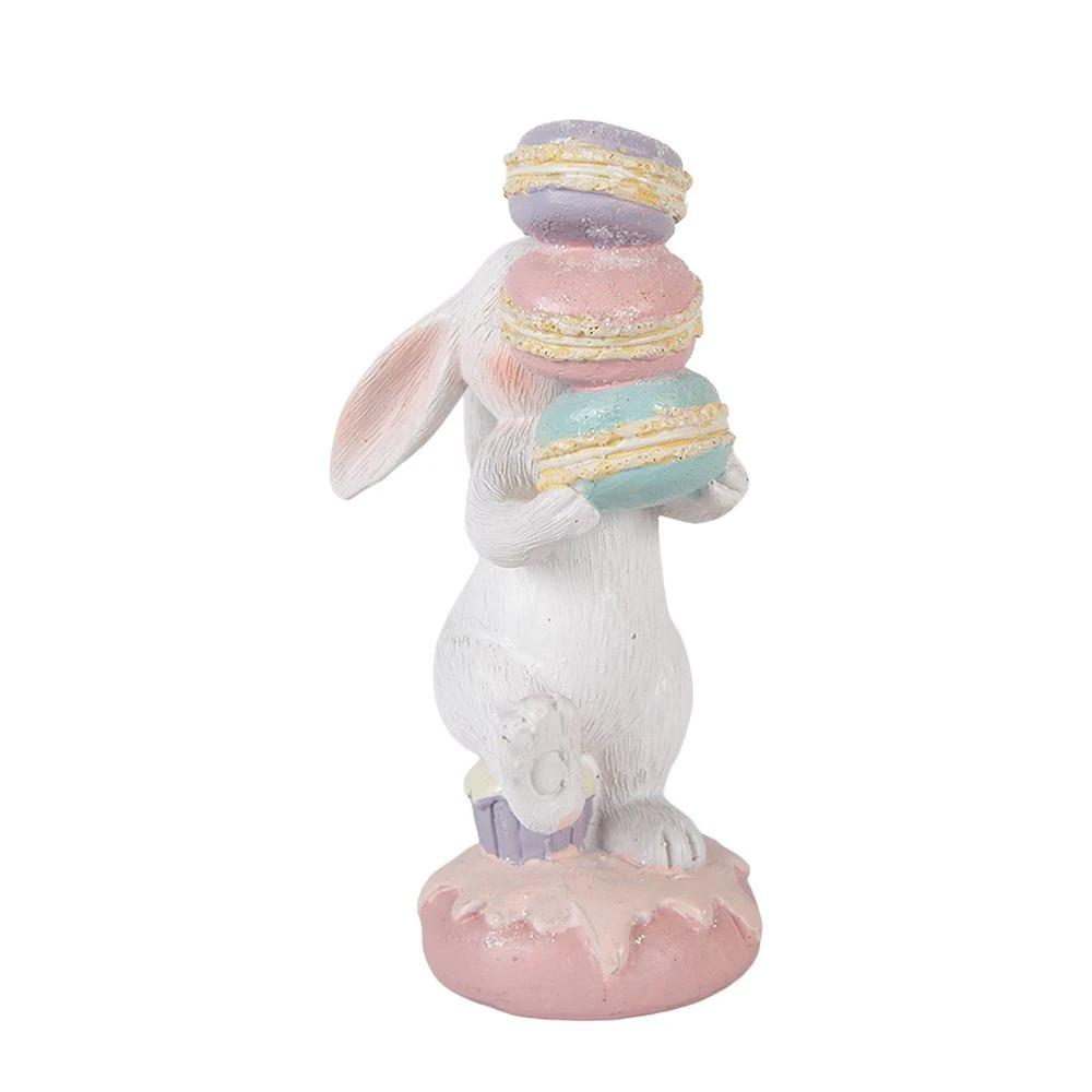 Decoration Statue Rabbit 8x6x14 cm White Plastic by Clayre & Eef.