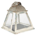 Lantern 33x33x37 cm beige wood candle holder by Clayre & Eef.