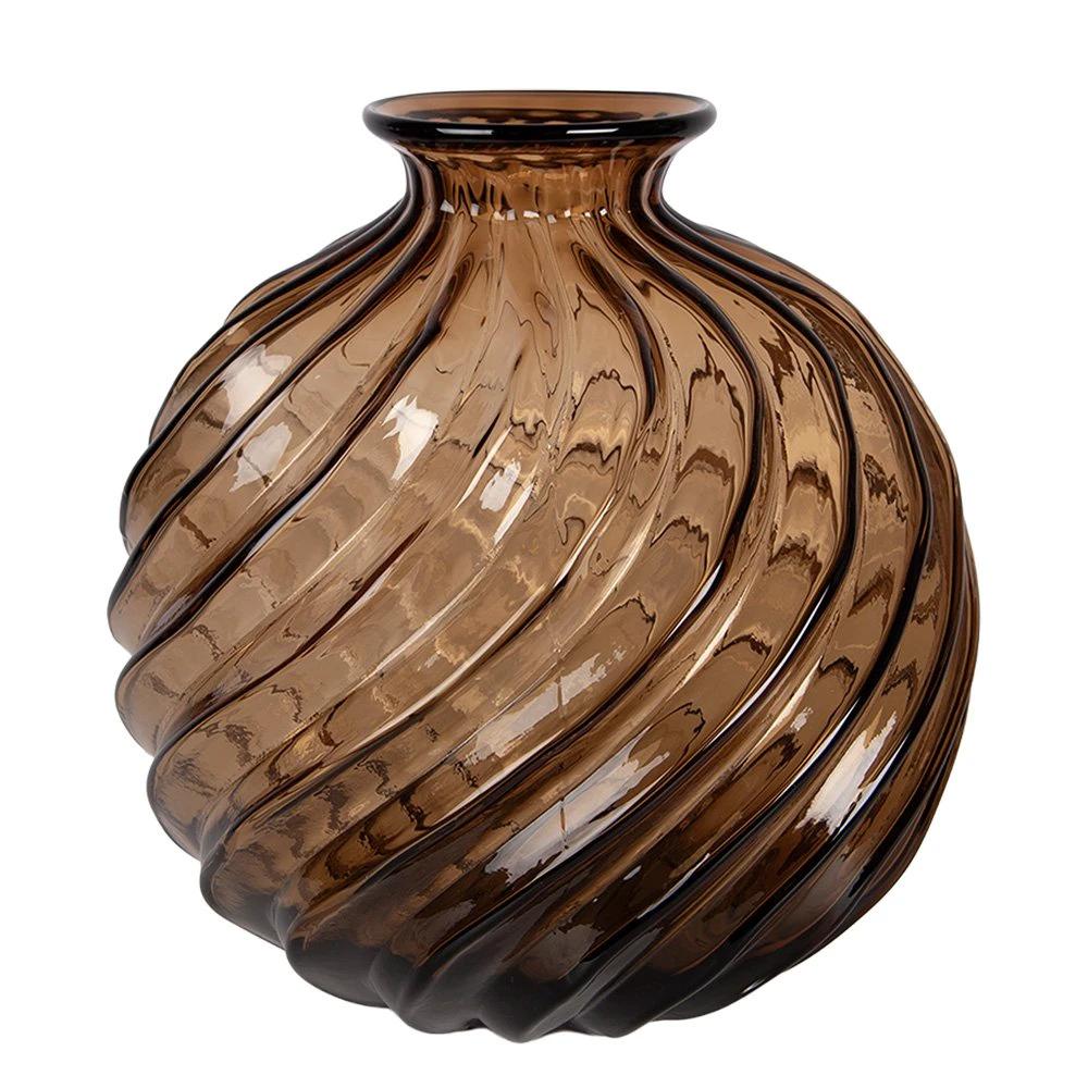 Vase Ø 24x25 cm Brown Glass by Clayre & Eef.