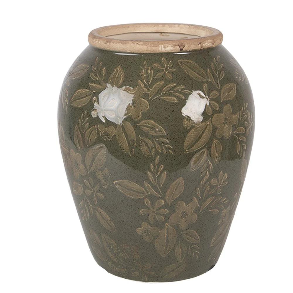 Vase Ø 16x20 cm grüne Keramik von Clayre & Eef.