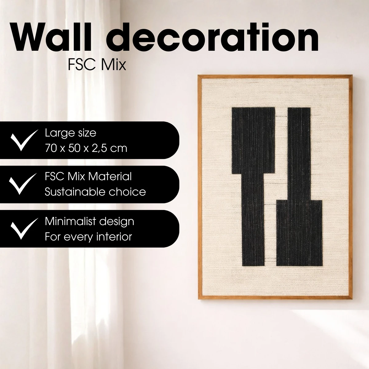 Wall decoration Black by Mica Decorations