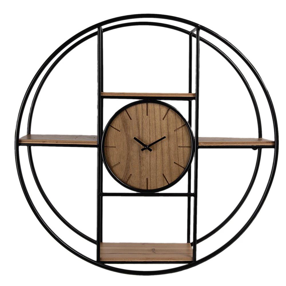 Wall clock / wall rack Ø 60x14 cm / 1xaa by Clayre & Eef.