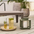Lohals Lantern, glass/metal, green, 18x18x20,5 cm by EMIRELLE