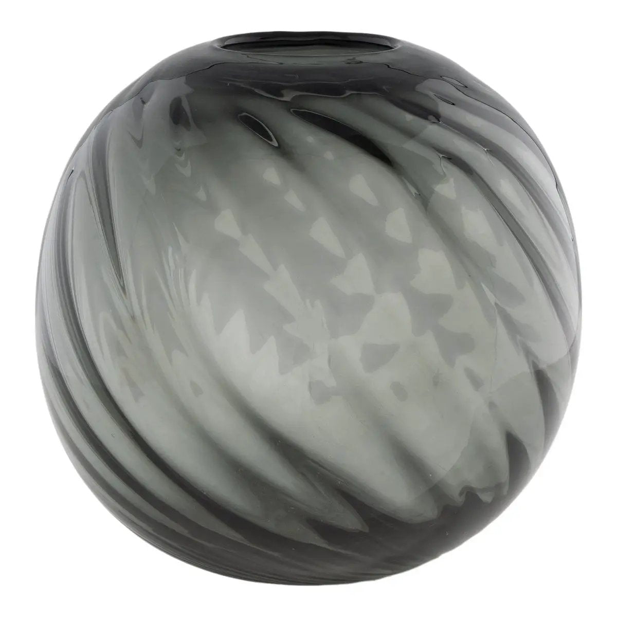 Vase - Grey, Mouthblown Glass, Ø20x19cm by EMIRELLE