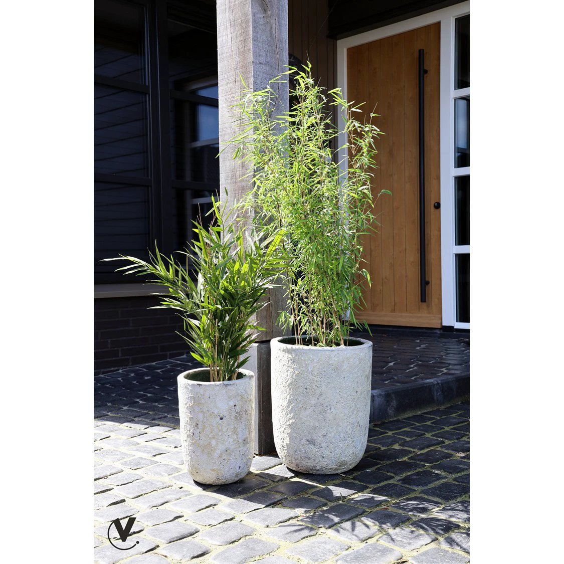 Plant pot - Fuji Relic Beige Set Ø36/26xH45/35 cm (set of 2 pieces) by Vase The World