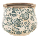 Flowerpot Ø 21x17 cm Beige Green Ceramic Flower Flowerpot Inside by Clayre & Eef.