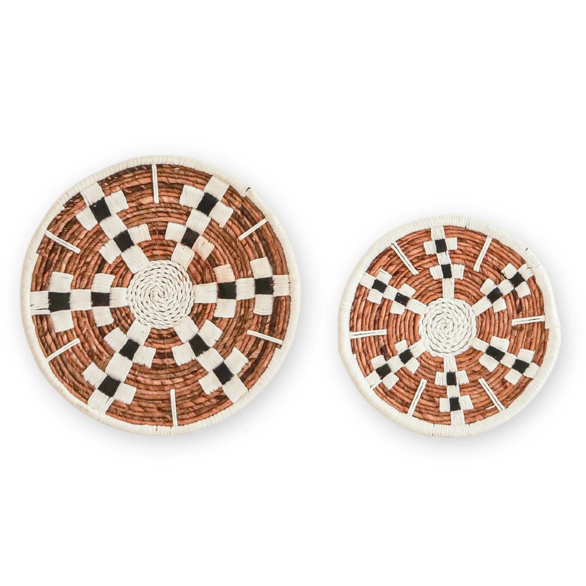 Wall Decor Round Boho Wall Basket or Flat Bowl TAMAN made of Banana Fibre (2 sizes) by Soeji