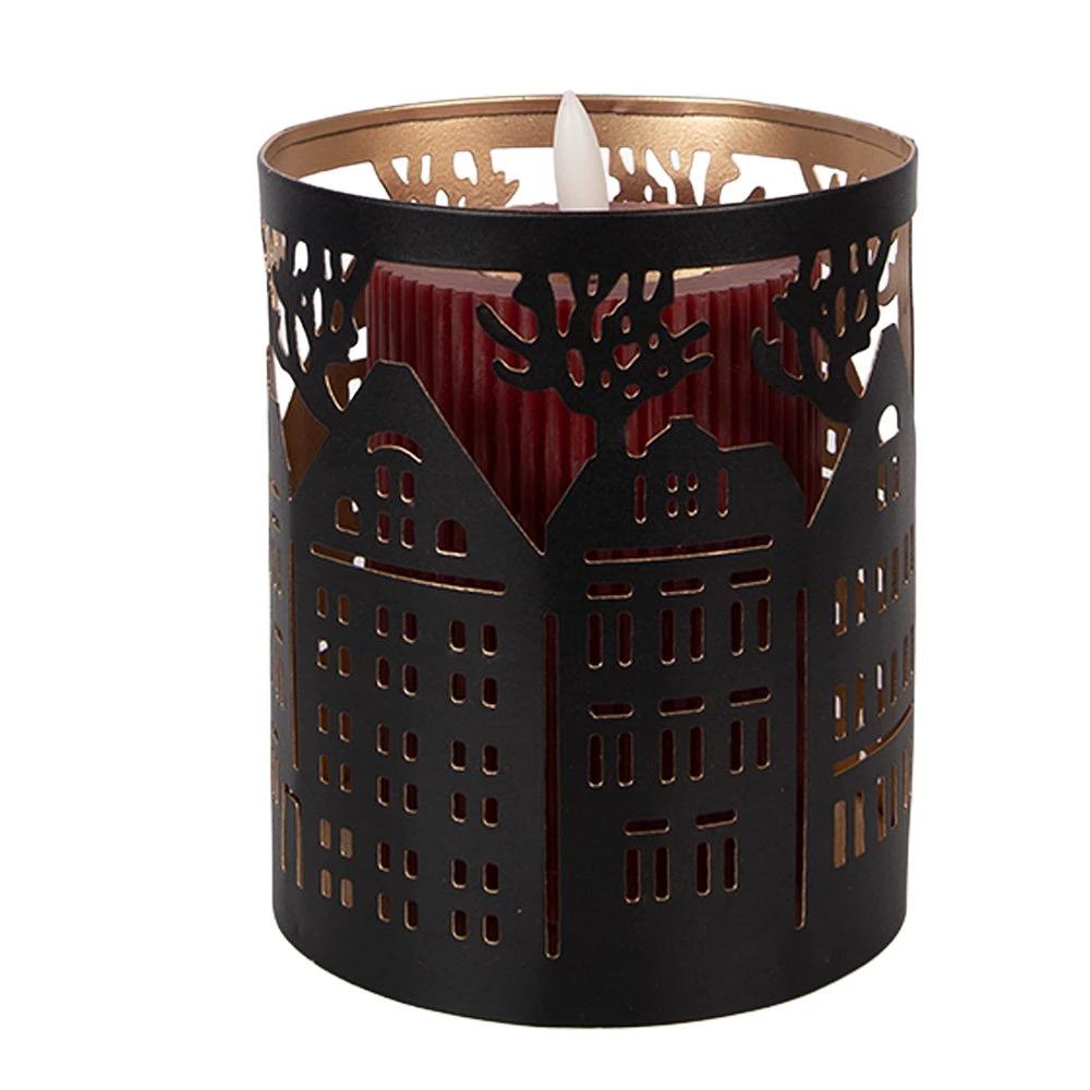 Tea light holder Ø 11x13 cm Brown Metal by Clayre & Eef.
