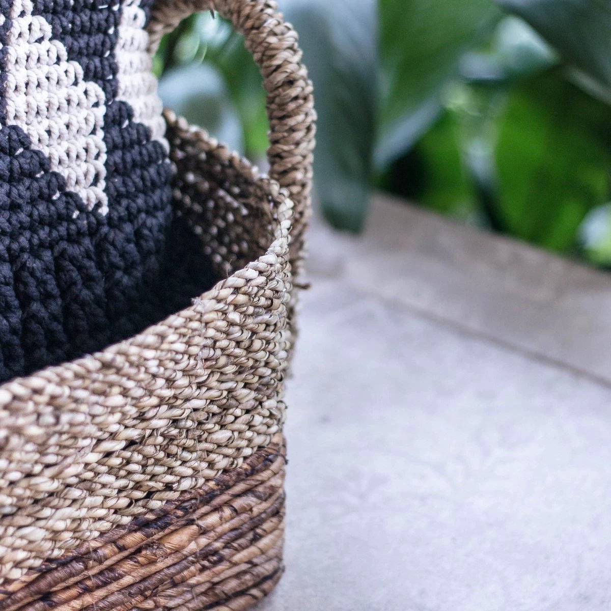Storage Basket | Decorative Basket KAPAUKU made from Banana Fibre & Seagrass (2 sizes) by Soeji