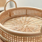 Rattan Tray | Round Serving Tray NEIRA Handmade Beige Decorative Tray Ø40 cm by Soeji