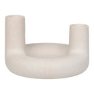 Candle Holder - Ceramic, Beige - Ø13x8.5 cm by EMIRELLE