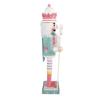 Christmas Decoration Statue Nutcracker 8x7x25 cm Blue Wood by Clayre & Eef.