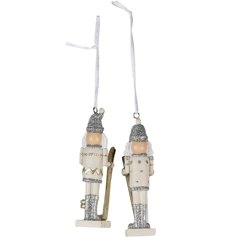 Decorative pendant nutcracker (set of 2) 3x3x10 cm by Clayre & Eef.