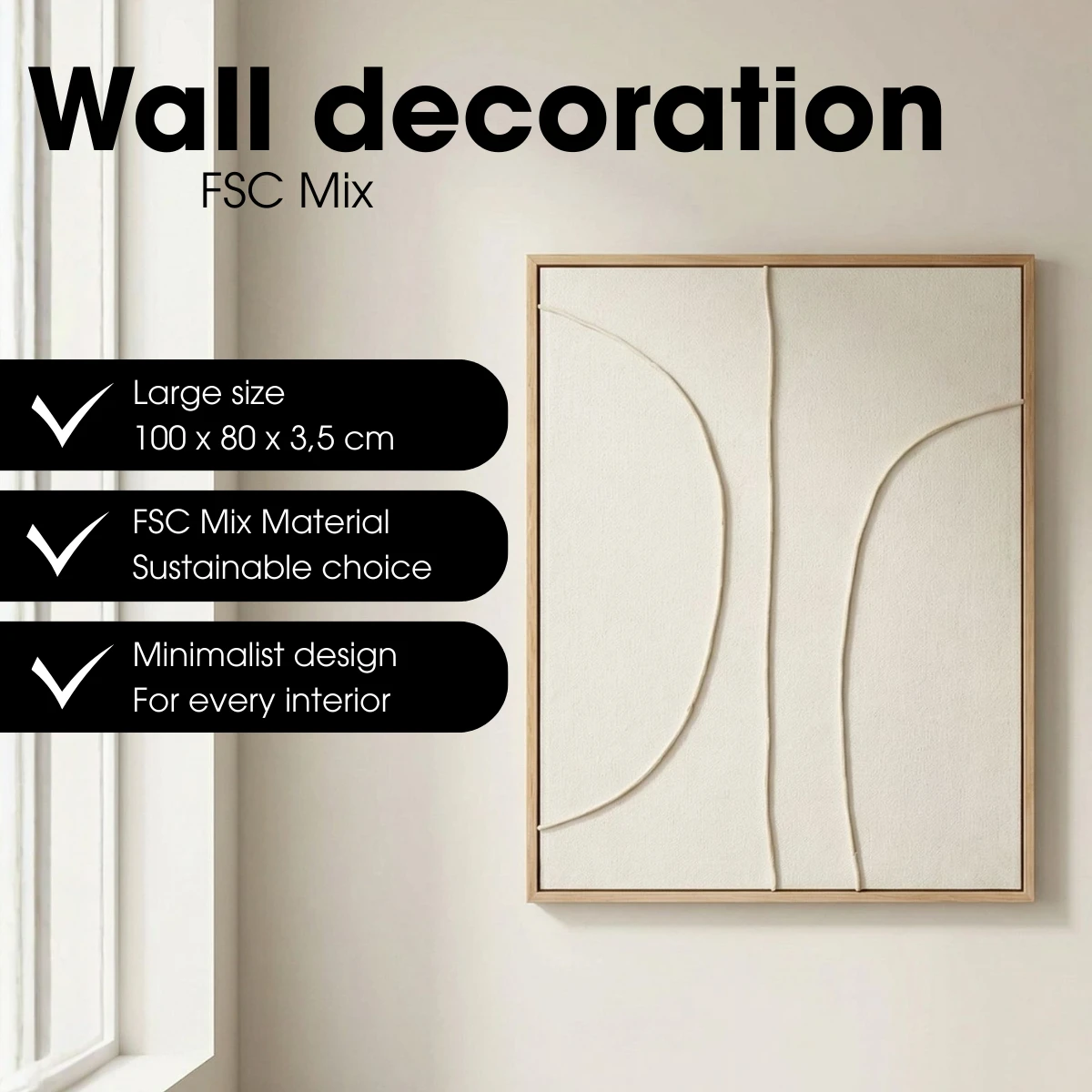 Wall decoration Beige by Mica Decorations