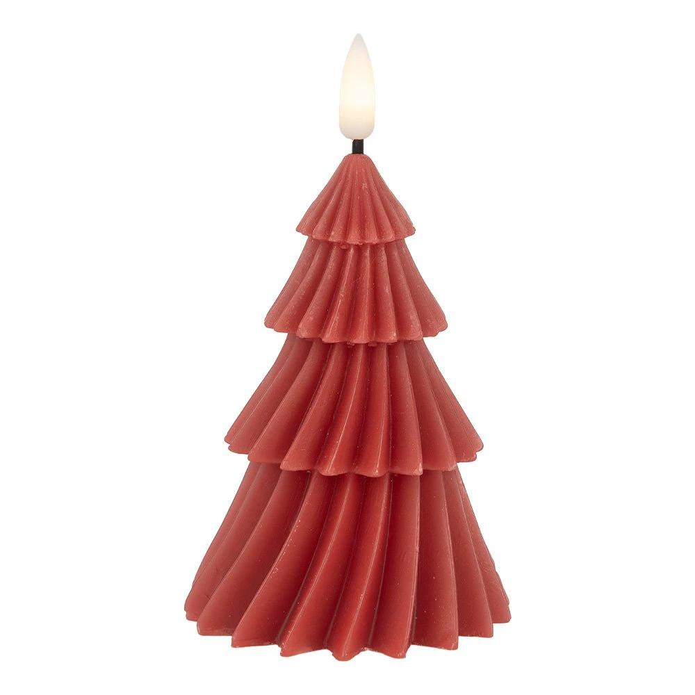 LED Kaars Ø 8x13 cm Rood Wax by Clayre & Eef.