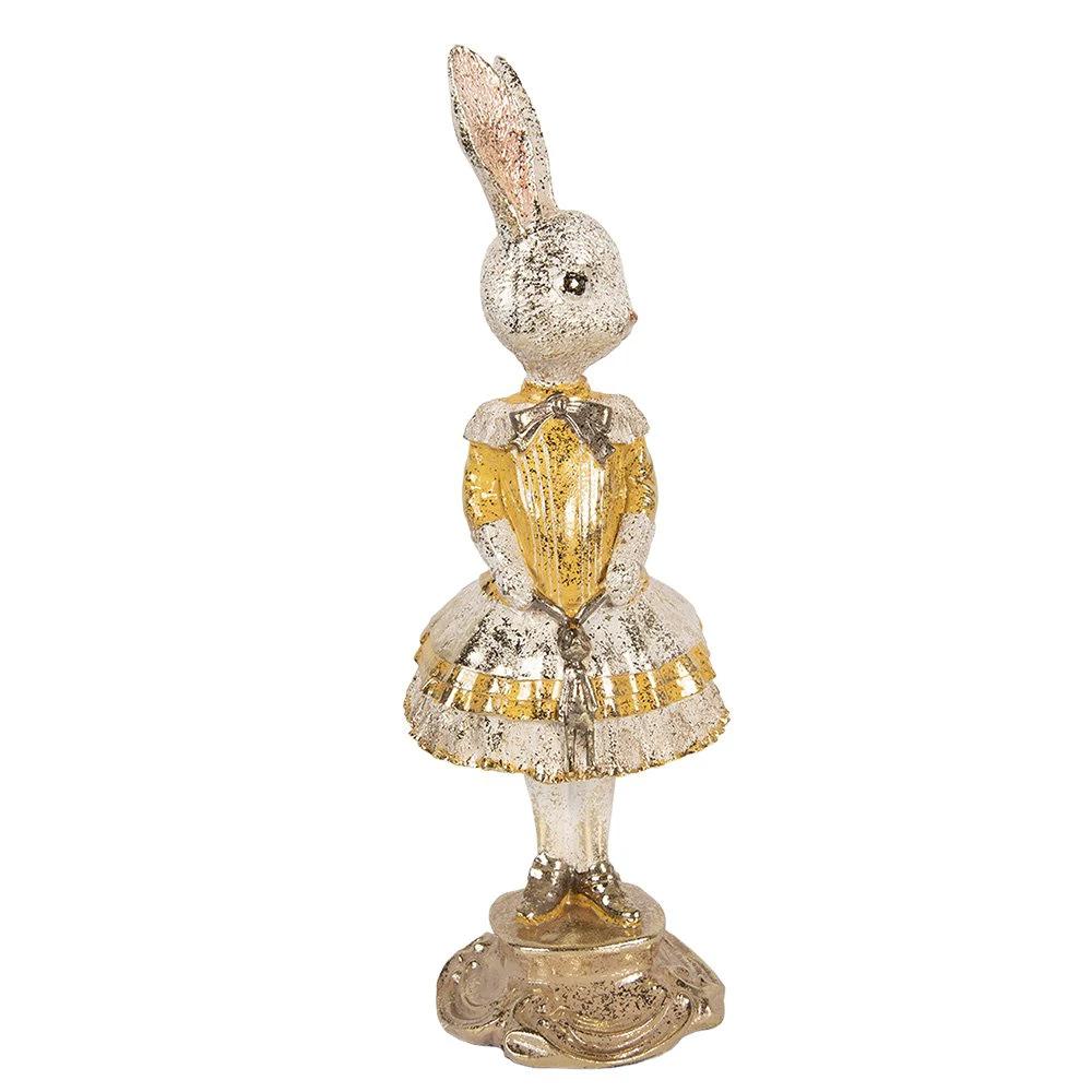 Decoration Statue Rabbit Ø 13x36 cm Beige Plastic by Clayre & Eef.