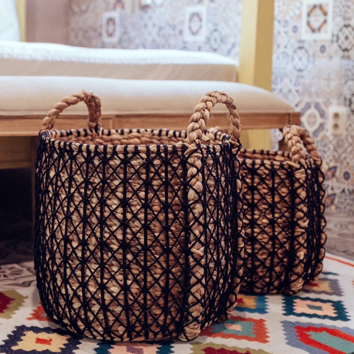Laundry Basket PRAYA | Plant Basket made from Water Hyacinth by Soeji