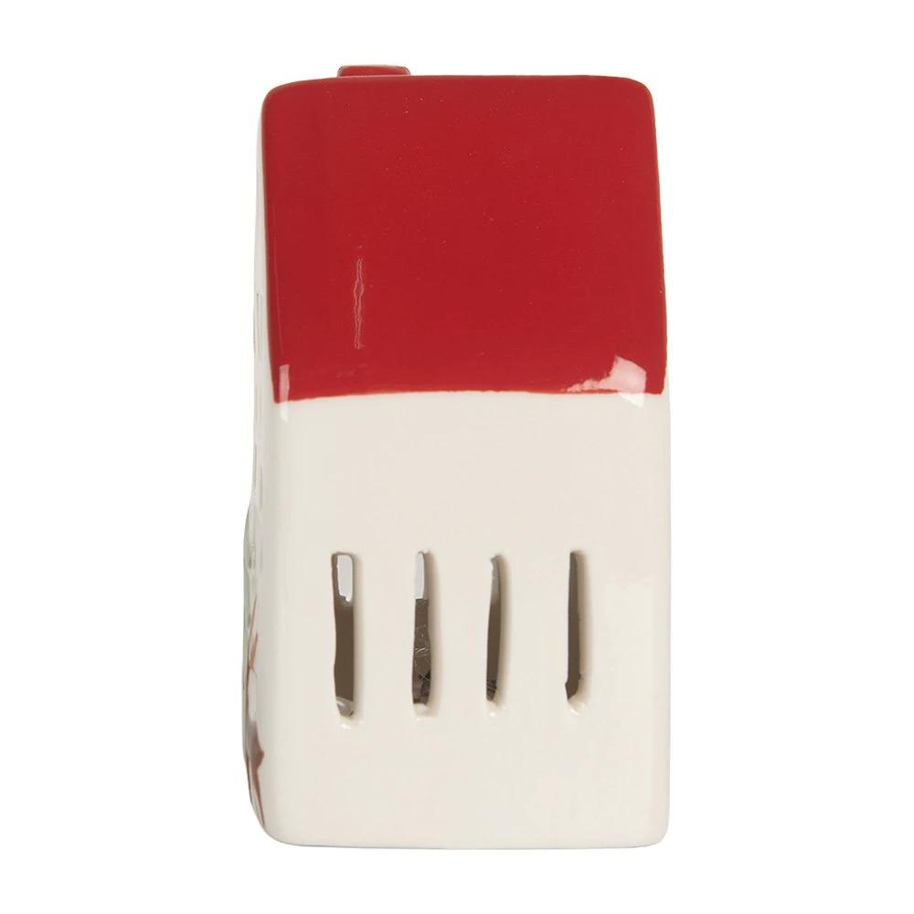 Decoration house with LED 6x5x10 cm white ceramics by Clayre & Eef.