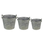 Pflanzenhalter Ø 32x25 cm Grau-Grün Metall-Blumentopf von Clayre & Eef.