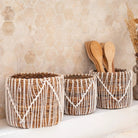 Small Seagrass Basket ORIS | Round Flower Basket | Woven Boho Basket | Plant Basket | Planter | Macrame Basket by Soeji