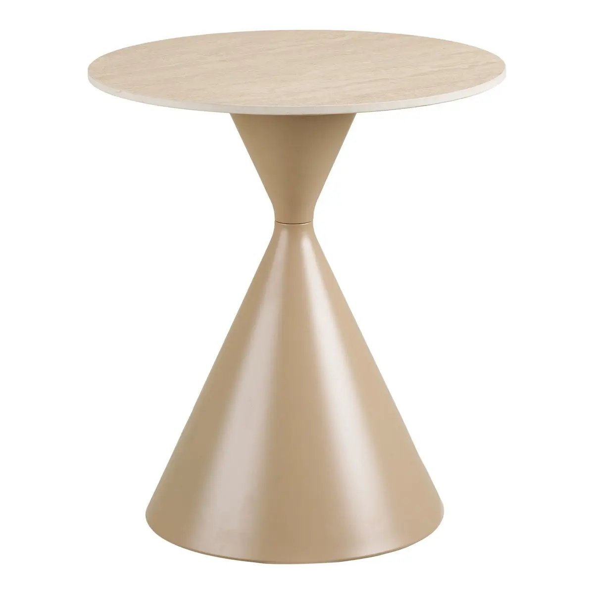 Annecy Side table, ceramic table top/steel, travertine/sand, ø50x56 cm by EMIRELLE